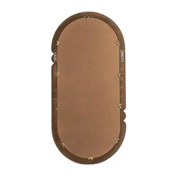 Elegant Creative Co-Op Oval Wall Mirror Black Home Decor