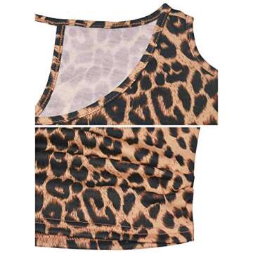 Chic Leopard Print Cold Shoulder Women’s Summer Tops