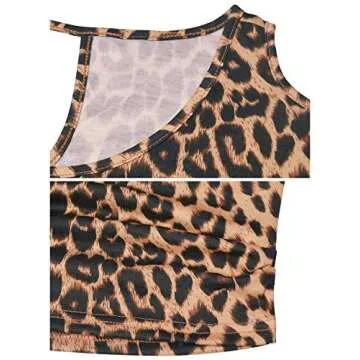 Chic Leopard Print Cold Shoulder Women’s Summer Tops