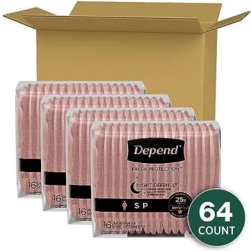 Depend Night Defense Adult Incontinence & Postpartum Bladder Leak Underwear for Women, 64 Count, Sma...