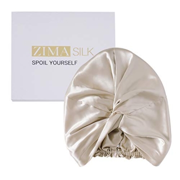 ZIMASILK 22 Momme 100% Mulberry Silk Bonnet for Sleeping & Women Hair Care, Highest Grade 6A Silk Ha...