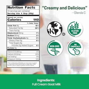 Z Natural Foods Goat Milk Powder - Pure Netherlands Full Cream Milk, Powdered Goat Milk, Highly Nutritious, Easy Digestion - Whole Goats Milk for Adults for Smoothies, Cooking, Baking, 1 lb