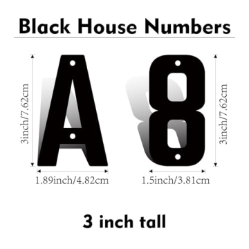 Stylish 3 Inch Modern Metal House Numbers and Letters for Home