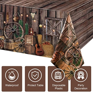 Tiamon Western Cowboy Tablecloth - Perfect Party Decor