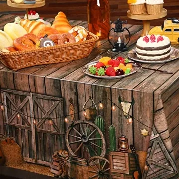 Tiamon Western Cowboy Tablecloth - Perfect Party Decor