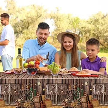 Tiamon Western Cowboy Tablecloth - Perfect Party Decor
