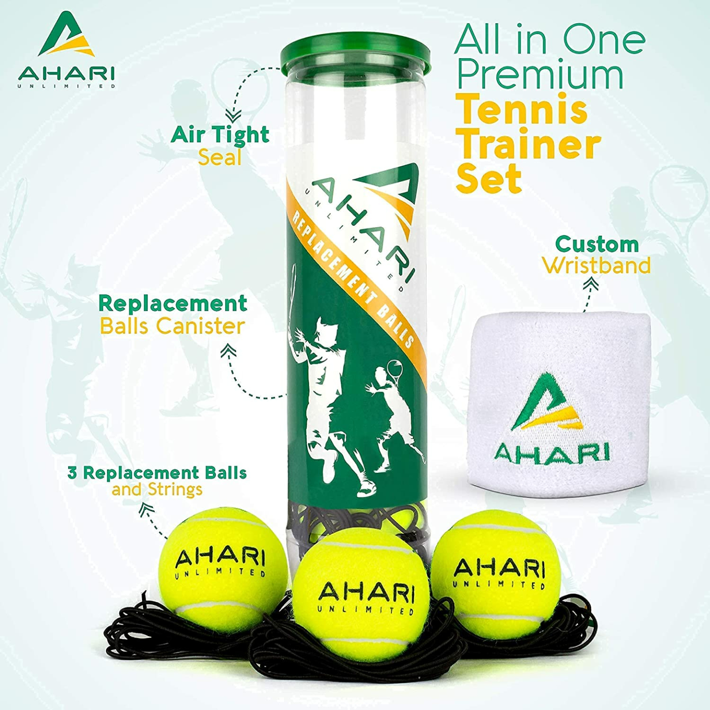 Ahari Premium Tennis Trainer Set for Solo Practice