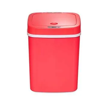 Ninestars DZT-12-5RS Bedroom or Bathroom Automatic Touchless Infrared Motion Sensor Trash Can, 3 Gal 12 L, ABS Plastic (Rectangular, Rose) Trashcan