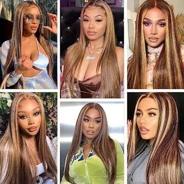 22 Inch Ombre Lace Front Wig Human Hair 13x4 Highlight Lace Front Wigs Human Hair Glueless blonde highlight wig human hair with Baby Hair Pre Plucked 180% Density 4/27 human hair wig for black women