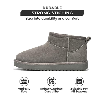 Water Resistant Genuine Suede Ankle Boots for Women