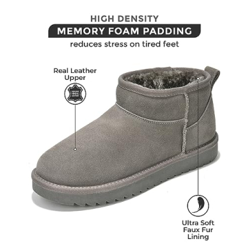Water Resistant Genuine Suede Ankle Boots for Women