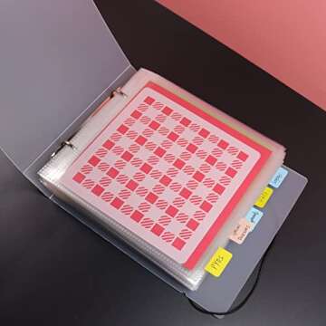 Cookie Stencil Storage Binder Die Cut And Stamp Storage Holder Baking Stencil Organizer Scrapbooking Cutting Dies Storage Stencil Holder Organizer Stencil Binder (2Pockets x 50Pages)