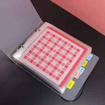 Cookie Stencil Storage Binder Die Cut And Stamp Storage Holder Baking Stencil Organizer Scrapbooking Cutting Dies Storage Stencil Holder Organizer Stencil Binder (2Pockets x 50Pages)