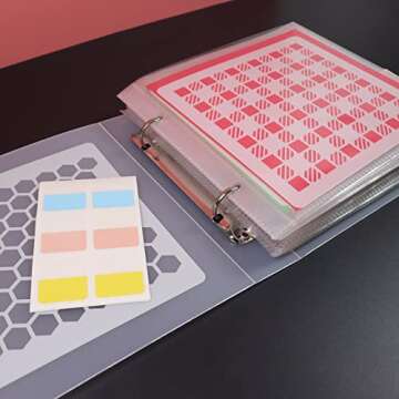 Cookie Stencil Storage Binder Die Cut And Stamp Storage Holder Baking Stencil Organizer Scrapbooking Cutting Dies Storage Stencil Holder Organizer Stencil Binder (2Pockets x 50Pages)