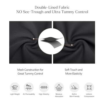 Popilush Long Sleeve Lace Body Suits Womens Shapewear Bodysuit Deep V Neck Black Tummy Control Corset Trendy Going Out Tops