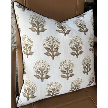 YugTex Floral Decorative Throw Pillow Cover - Durable & Chic