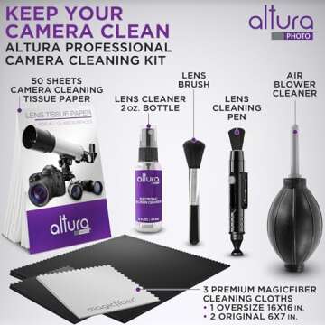Altura Photo Professional Cleaning Kit for DSLR Cameras and Sensitive Electronics Bundle with 2oz Al...