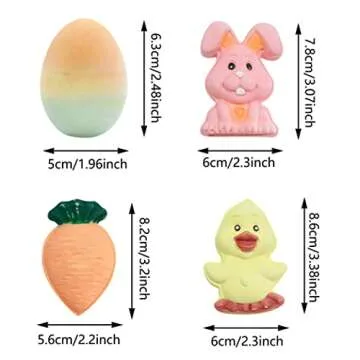 Holydeck 17 Pcs Colorful Easter Sidewalk Chalks,Non-Toxic Jumbo Chalk with Easter Eggs Rabbit Carrot Chick for Outdoor Art Play,Easter Basket Stuffers (Multicolor)
