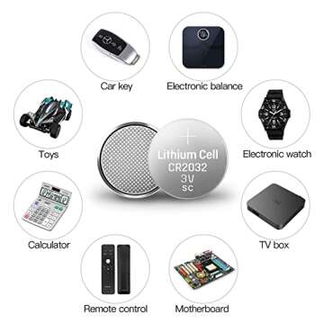 Rakopidy CR2032 Battery 3 Volt Lithium Coin Cell 2032 Batteries - (100-Count)