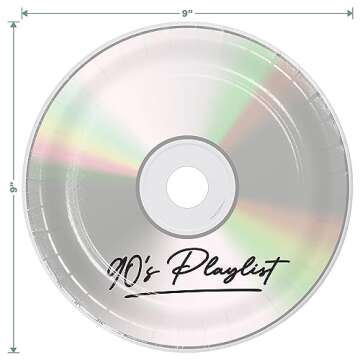 Fun 90's Party Supplies - Floppy Disk Napkins & CD Plates