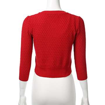 FLORIA Women's 3/4 Sleeve Cropped Cardigan Sweater