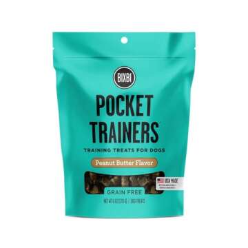 BIXBI Pocket Trainers, Peanut Butter - Training Treats for Dogs - Low Calorie All Natural Grain Free...