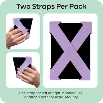 Strapsicle Hand Strap for Kindle Basic Gen 11 (2022) & Kobo Nia – Lightweight Grip for 6" E-Readers – 2 Pack, Small - Candy Pink