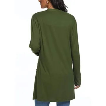Stylish QIXING Women's Long Sleeve Cardigan with Pockets