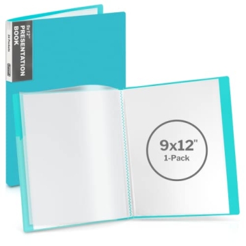 Dunwell 9x12 Presentation Binder with Plastic Sleeves - Perfect for Kids Art & Keepsakes