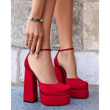 VETASTE Chunky High Block Heels - Elegant Wedding Pumps