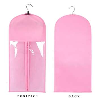 Hair Extension Holder Wig Storage Wig Wag Hair Extension Storage Wig Bags Storage Hair Extension Holder for Styling Wig Bags Storage with Hanger (3PCS/PINK)