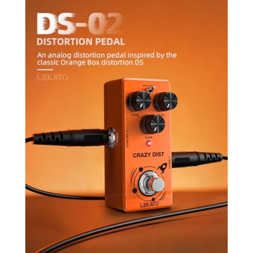 LEKATO Mini Distortion Pedal for Electric Guitar, Truebypass, 9V