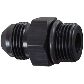 ICT Billet -8AN Flare to 8 Oring ORB Male Fuel Pump Rail Adapter Fitting Flare Hose Plumbing Oil Straight Thread Regulator Port Fluid End Black Anodized F08AN08OR