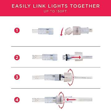 UltraPro LED Rope Lights, 25ft Classic Clear Rope, Warm White Light 3000K, Indoor/Outdoor, Flexible, Linkable, Durable, Rope Lights Outdoor, 54504