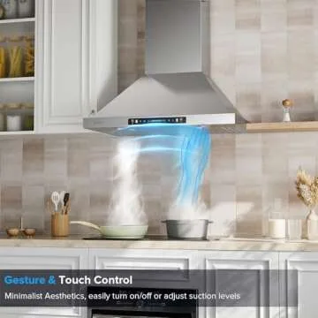 IKTCH 30 inch Range Hood with Gesture Control & 390 CFM
