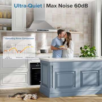 IKTCH 30 inch Range Hood with Gesture Control & 390 CFM