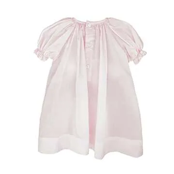 Petit Ami Baby Girls' Daydress with Embroidered Hem, Newborn, Pink