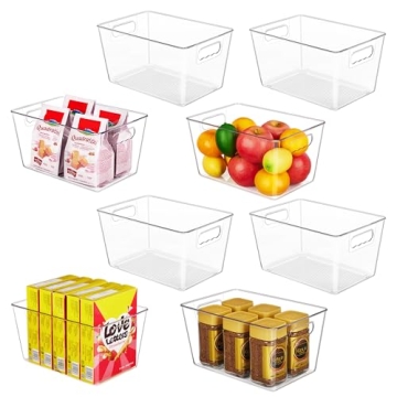 YIHONG Clear Plastic Storage Bins - 8 Pack for Perfect Organization