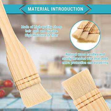 Patelai Flat Hake Brushes Hake Artist Painting Brushes Set Sheep Hair Bristles for Watercolor, Wash,...