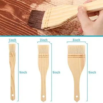 Patelai Flat Hake Brushes - 3 Piece Set for Artists