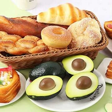 KABAKE 3pcs Lifelike Artificial Avocados for Decor