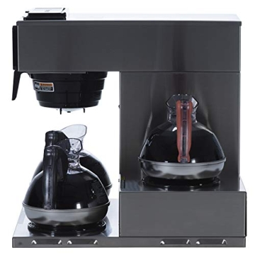 BUNN VP17-3, 12-Cup Low Profile Pourover Commercial Coffee Maker, 3 Lower Warmers, 13300.0003,Silver