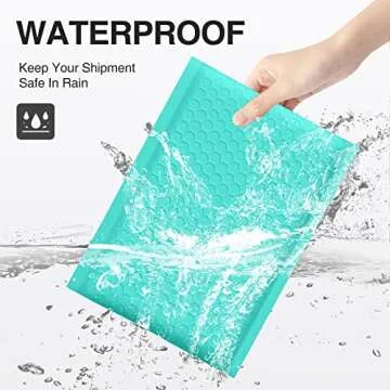 UCGOU Bubble Mailers 6x10 Inch Teal 50 Pack Poly Padded Envelopes Small Business Mailing Packages Opaque Self Seal Adhesive Waterproof Boutique Shipping Bags for Jewelry Makeup Supplies