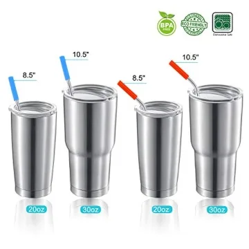 StrawExpert Eco-Friendly 16 Pack Reusable Metal Straws