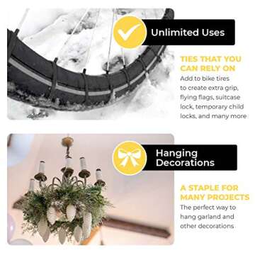 12 Inch Zip Ties Heavy Duty by Strong Ties - 150 Cable Ties Per Pack - Black Zip Ties 120lb Tensile Strength - All Weather UV Resistant, Indoor or Outdoor