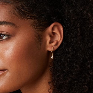 Chic PAVOI Gold Plated Mini Hoop Earrings with Pearl