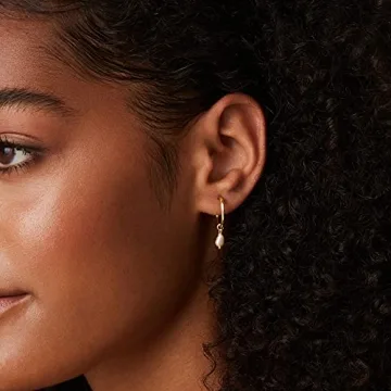 Chic PAVOI Gold Plated Mini Hoop Earrings with Pearl