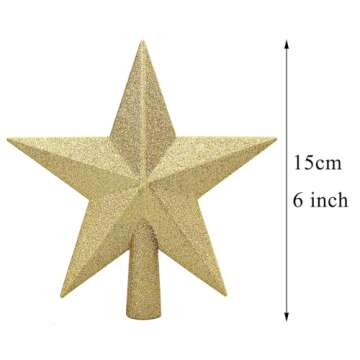 Aneco Glitter Christmas Tree Topper Shatter-Proof Christmas Tree Decoration Treetop for Holiday Orna...
