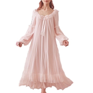 SINGINGQWEEN Women's Vintage Victorian Nightgown - Luxurious Comfort