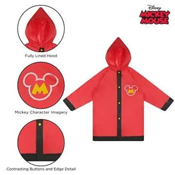 Disney Boys Umbrella and Poncho Raincoat Set, Mickey Mouse Kids Rain Wear For Toddler Ages 2-3